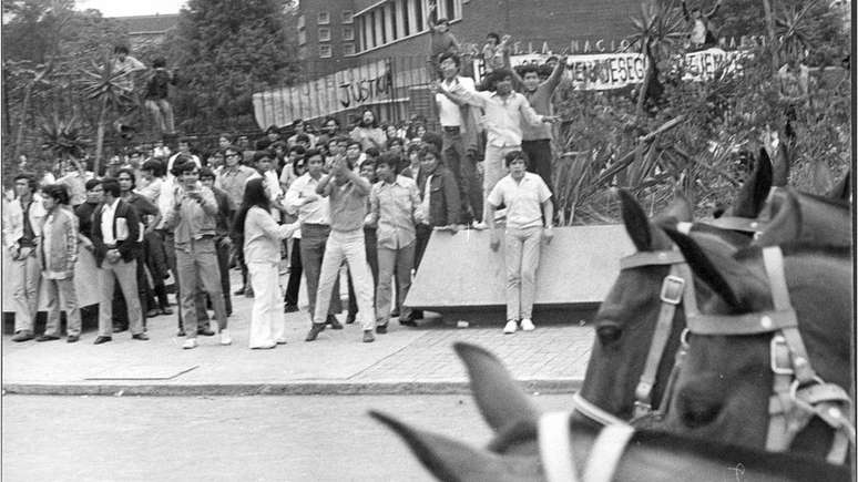 A passeata exigia a libertação de 1968 presos políticos, entre outras coisas