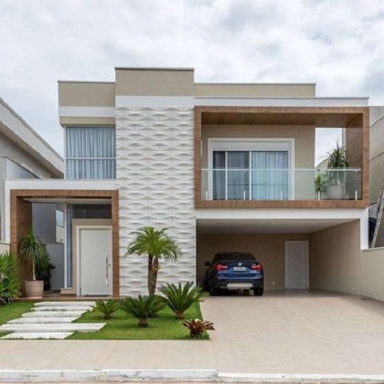 69. Revestimento de parede externa em 3D. Fonte: Revista Viva Decora