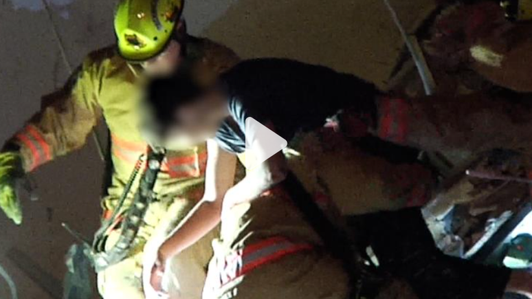 Imagem do resgate de Jonah Handler, de 15 anos