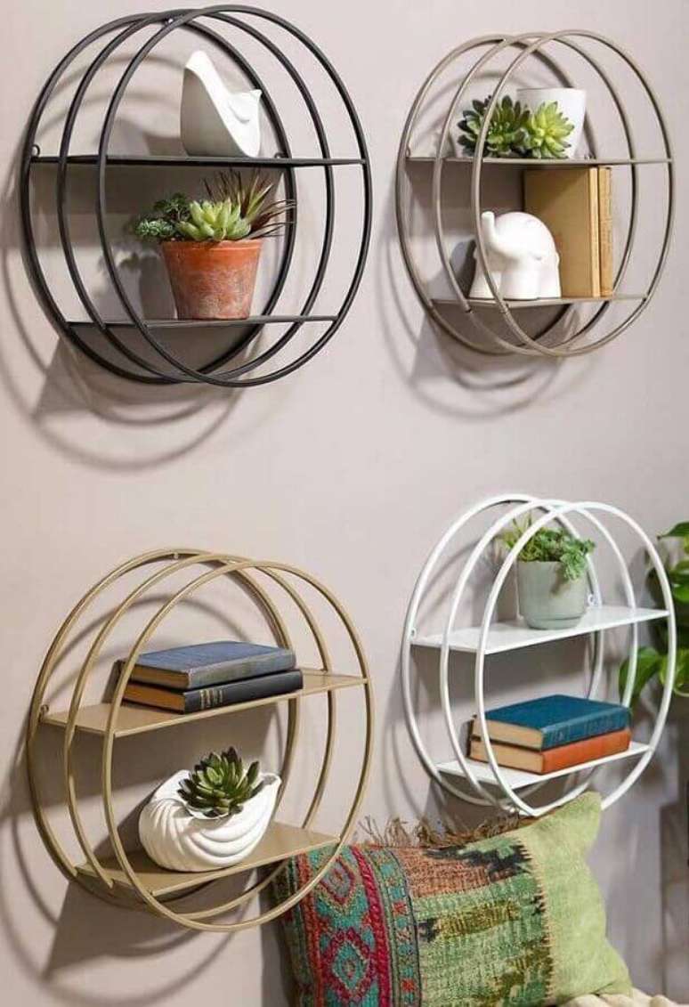 15. Utilize v&aacute;rios nichos redondos para sala em uma mesma parede &ndash; Foto: Pinterest