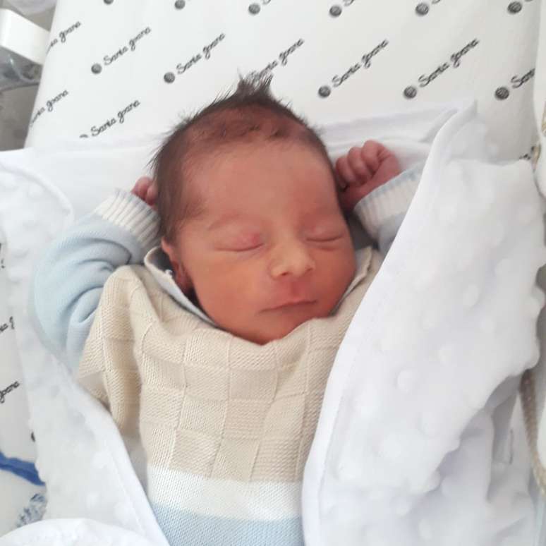 Davi com dois dias de vida, quando os m&eacute;dicos descobriram o diagn&oacute;stico