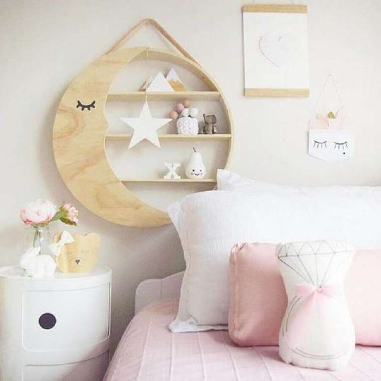 40. Lindo modelo de nicho de madeira redondo para decora&ccedil;&atilde;o de quarto &ndash; Foto: Pinterest