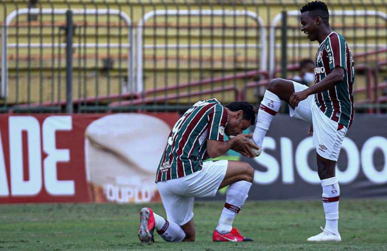 Fred marcou no início da partida com assistência de Cazares (Foto: Lucas Merçon/Fluminense FC)