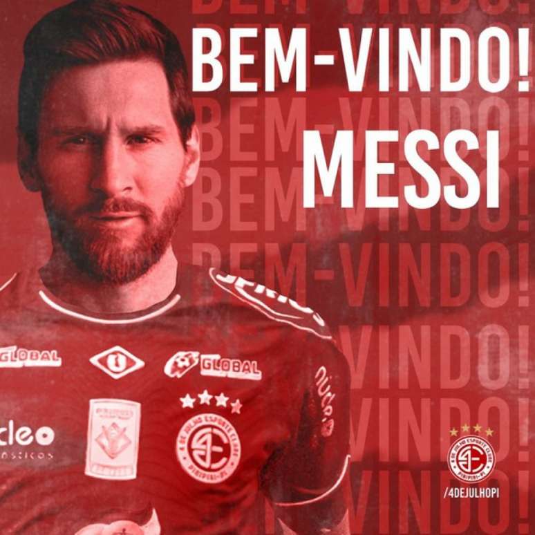 Messi 'anunciado' pelo 4 de Julho (Foto: Redes Sociais)