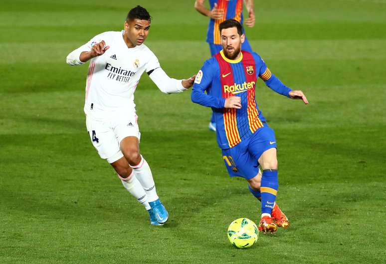 Casemiro e Messi fizeram um bom duelo pelo Campeonato Espanhol REUTERS/Sergio Perez