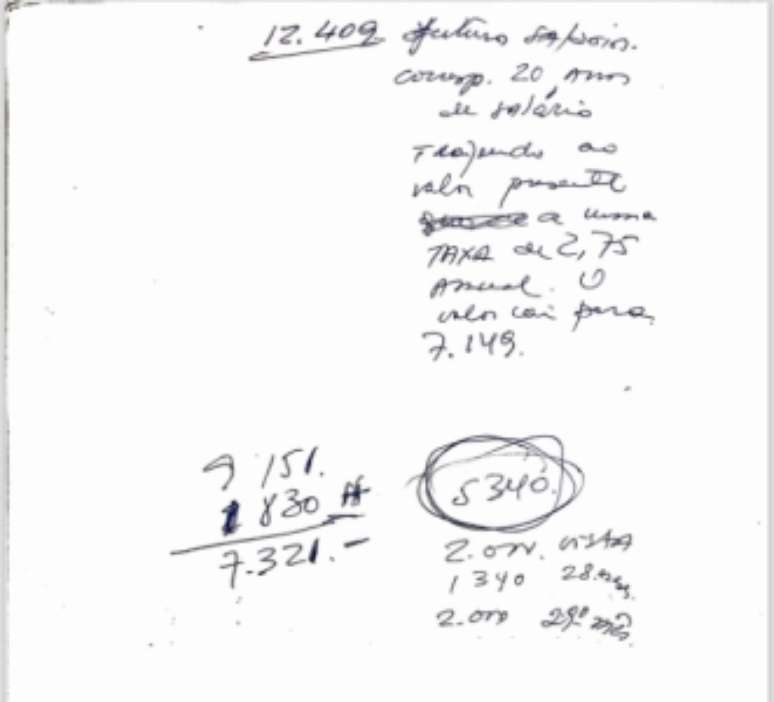 Assessoria de Caboclo divulgou manuscrito atribuído a Del Nero (Reprodução)