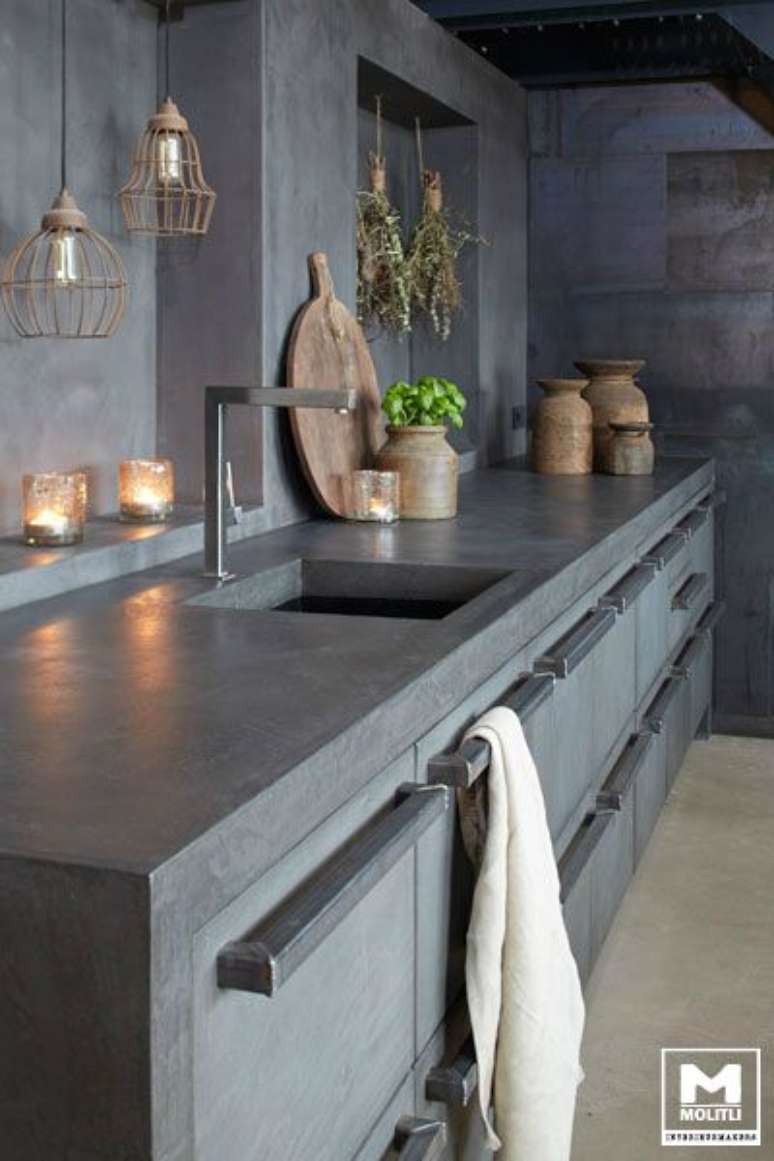 74. Granito cinza para cozinha moderna – Foto Decoholic