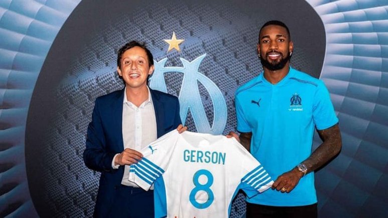 Gerson foi apresentado ao Olympique Marseille no dia 1º de julho (Divulgação/Olympique de Marselha)