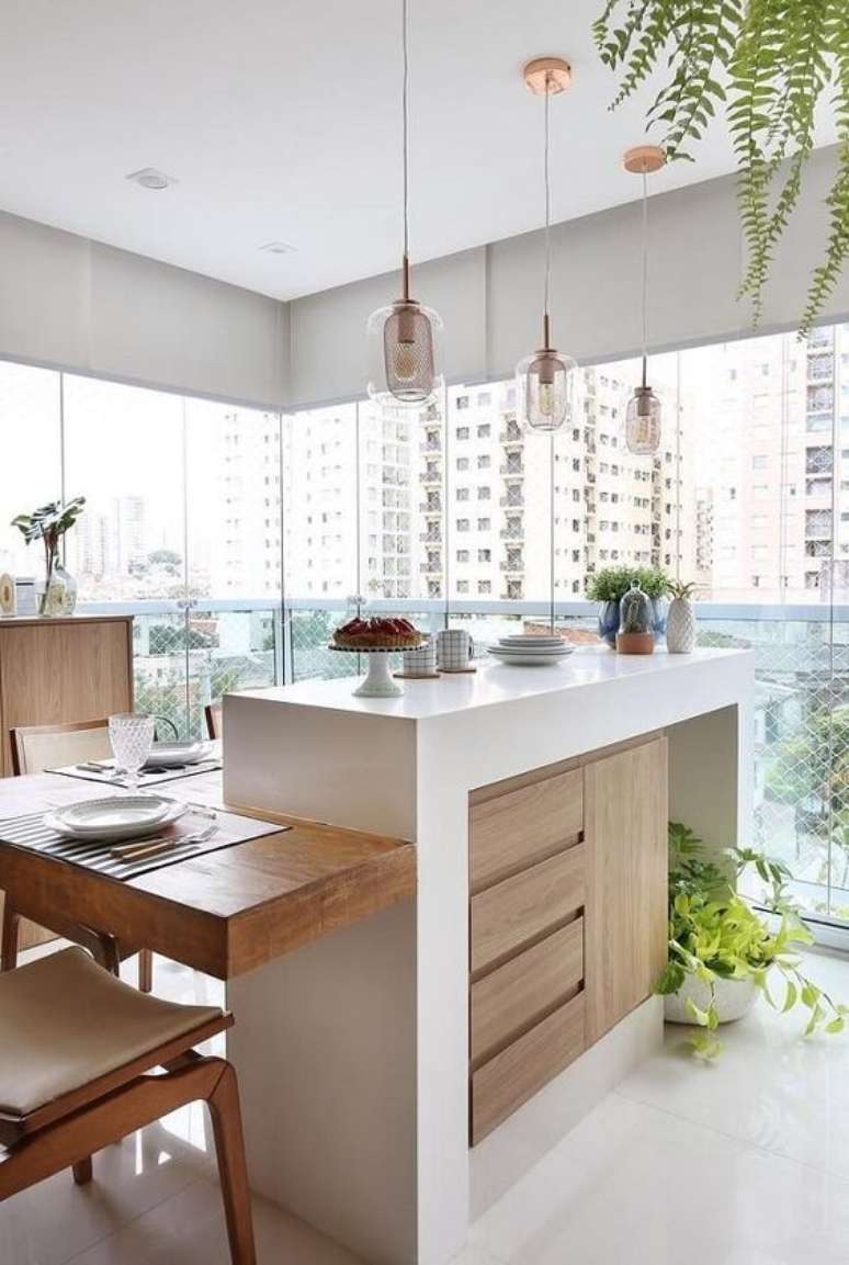 77. Mesa para sacada com balc&atilde;o de granito &ndash; Foto Revista VD