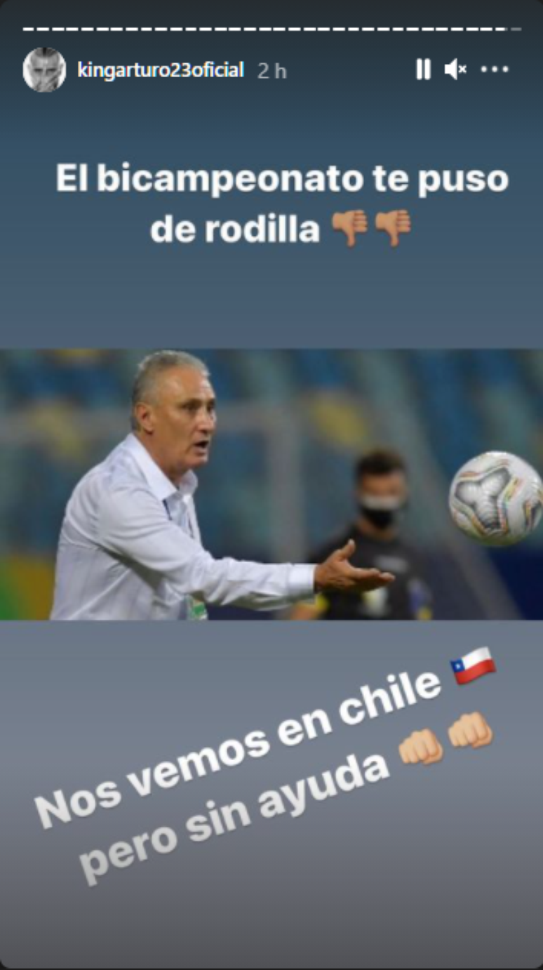 Vidal faz provocação à Seleção Brasileira em seu Instagram pessoal / (Foto: Reprodução)