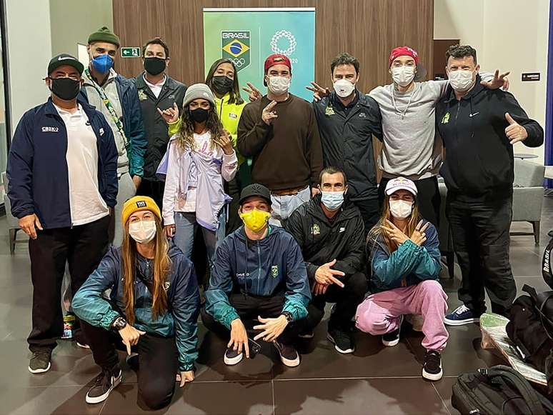 Seleção brasileira de skate, que tentará confirmar favoritismo em Tóquio