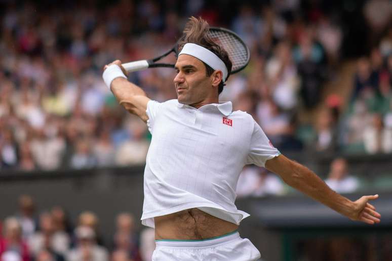 Federer venceu Sonego por 3 sets a 0 nesta segunda-feira, em Wimbledon Divulgação/Wimbledon