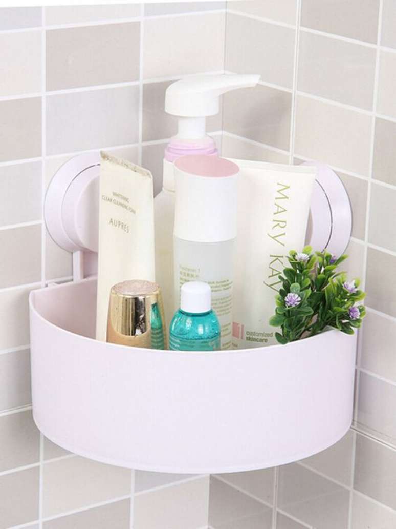 34. Cantoneira para banheiro de pl&aacute;stico &ndash; Foto New Chic