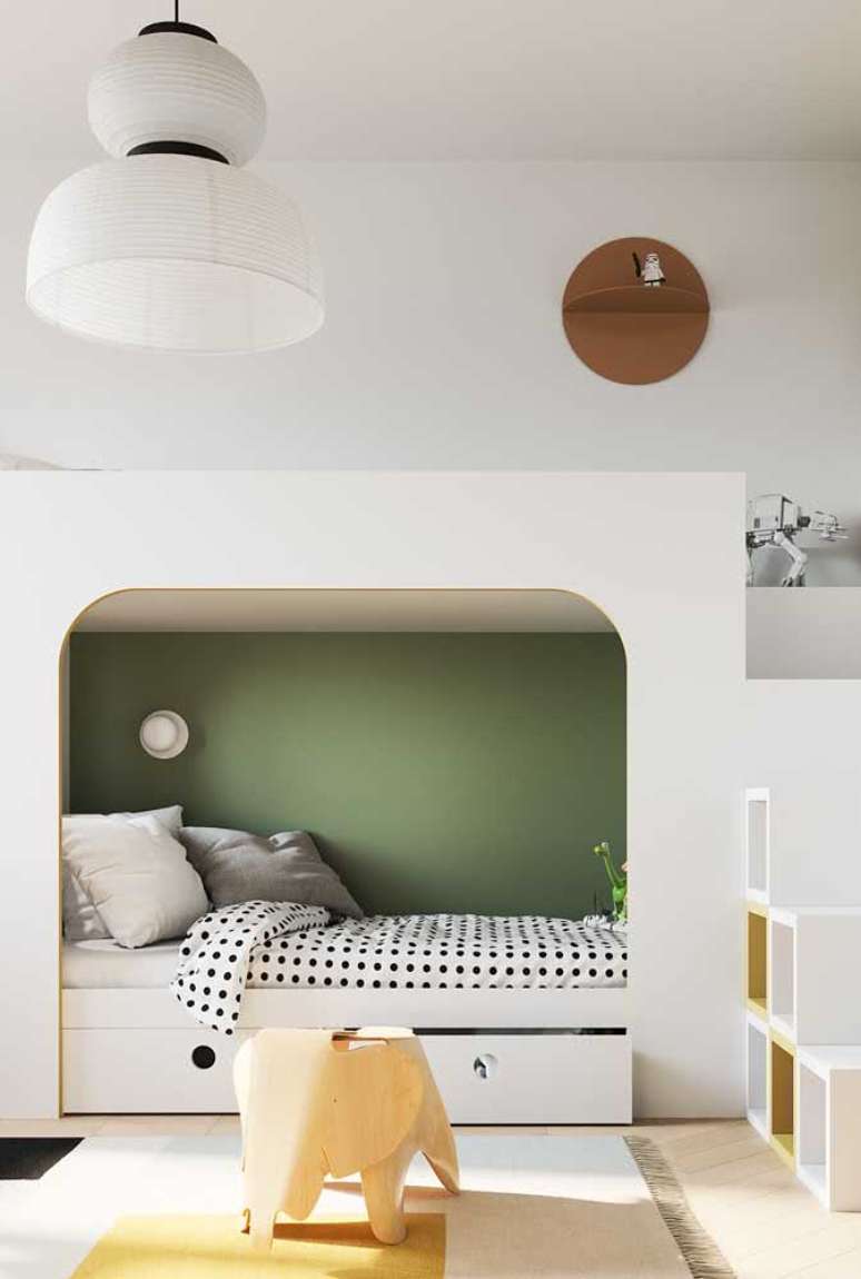 34. Quarto com beliche de madeira moderno – Foto Pinterest