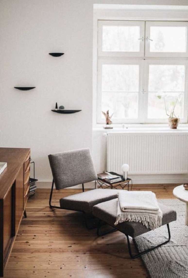 34. Design moderno e minimalista de poltrona div&atilde;. Fonte: Pinterest