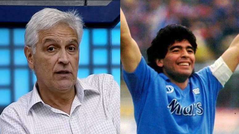 Sormani disse que Maradona era 'desleal' (Montagem Lance!
Fotos: Divulgação / Twitter Napoli; Reprodução / Fox Sports)