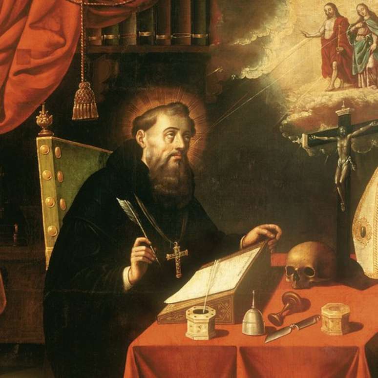 Santo Agostinho, em pintura de Antonio Rodríguez (1636 - 1691)