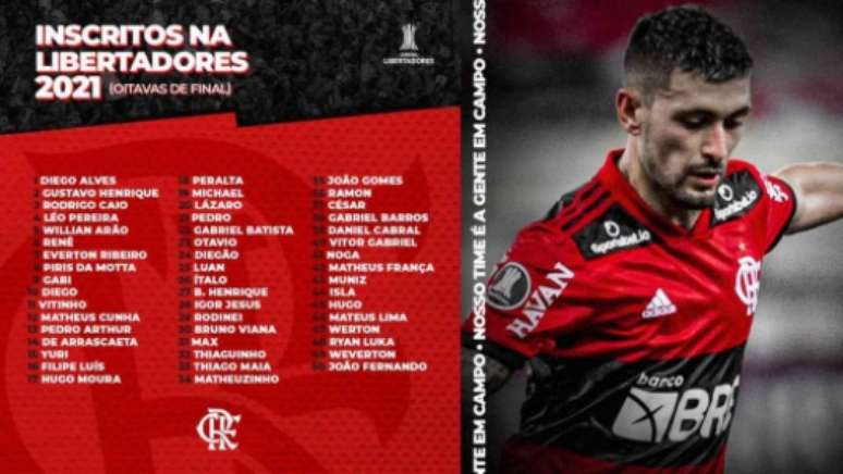Inscritos do Flamengo na Libertadores (Foto: Divulgação/Flamengo)