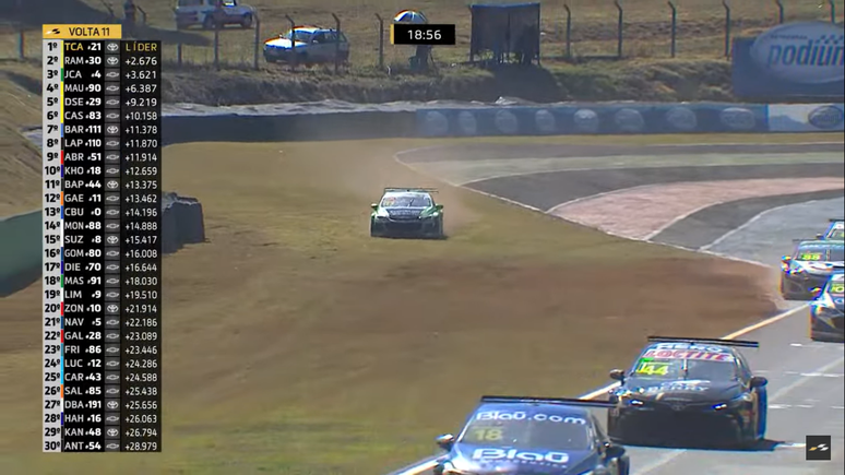 Gaetano di Mauro escapa na curva de entrada da reta dos boxes 