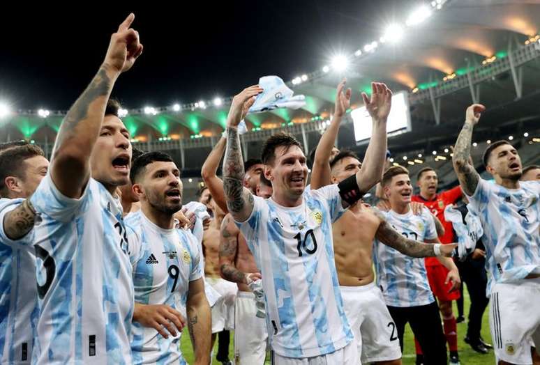 Argentinos comemoram t&iacute;tulo da Copa Am&eacute;rica
 10/7/2021    REUTERS/Amanda Perobelli