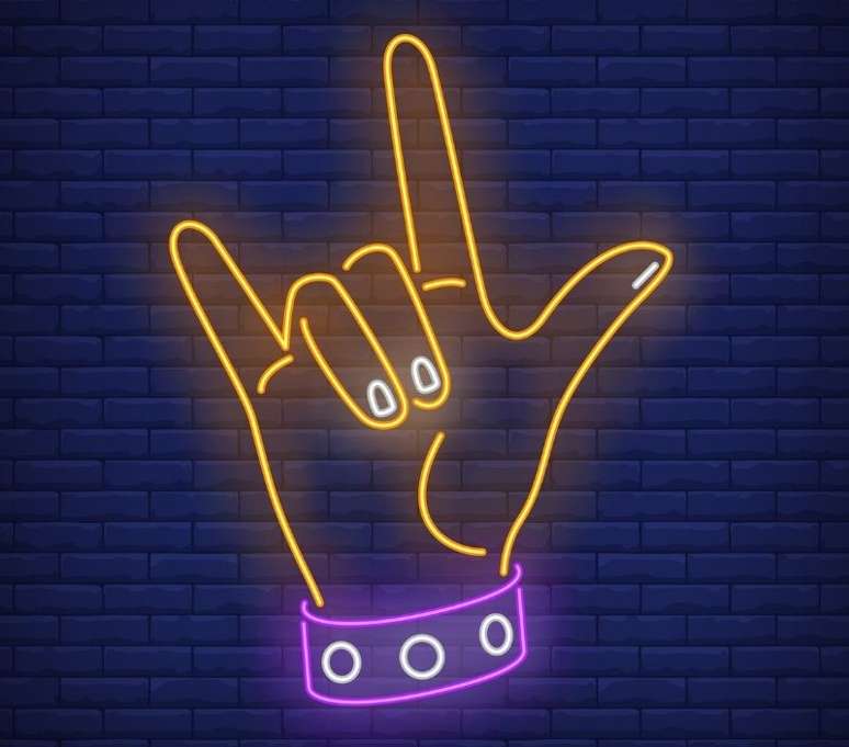 O famoso gesto dos rockeiros - Shutterstock