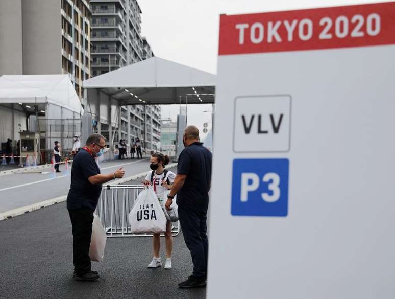 Vila dos atletas em Tóquio antes de início da Olimpíada
 13/7/2021  REUTERS/Issei Kato