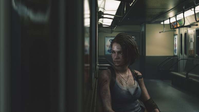 Esta cena da heroína de Resident Evil 3, Jill Valentine, sentada em um vagão de trem, remete aos deslocamentos diários da população para o trabalho