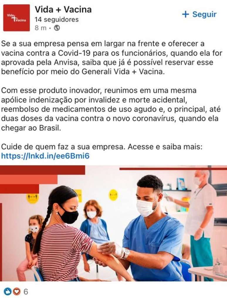 Em parceria com a Precisa Medicamentos, seguradora oferecia "vale-vacina" no mercado privado.