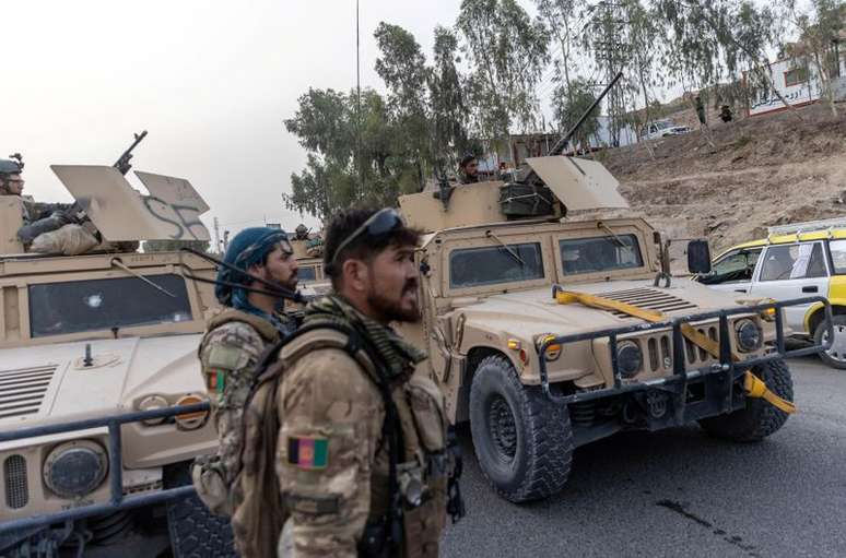 Comboio das For&ccedil;as Especiais Afeg&atilde;s durante miss&atilde;o de resgate na prov&iacute;ncia de Candahar
13/07/2021 REUTERS/Danish Siddiqui