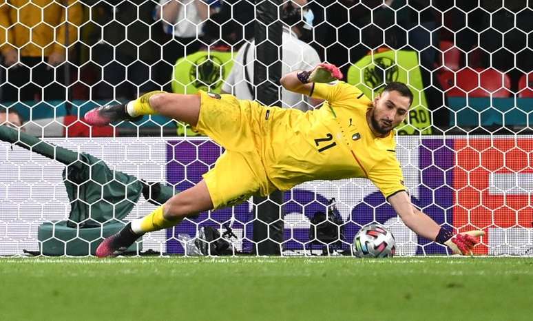 Goleiro da sele&ccedil;&atilde;o da It&aacute;lia Gianluigi Donnarumma 
06/07/2021
Pool via REUTERS/Andy Rain