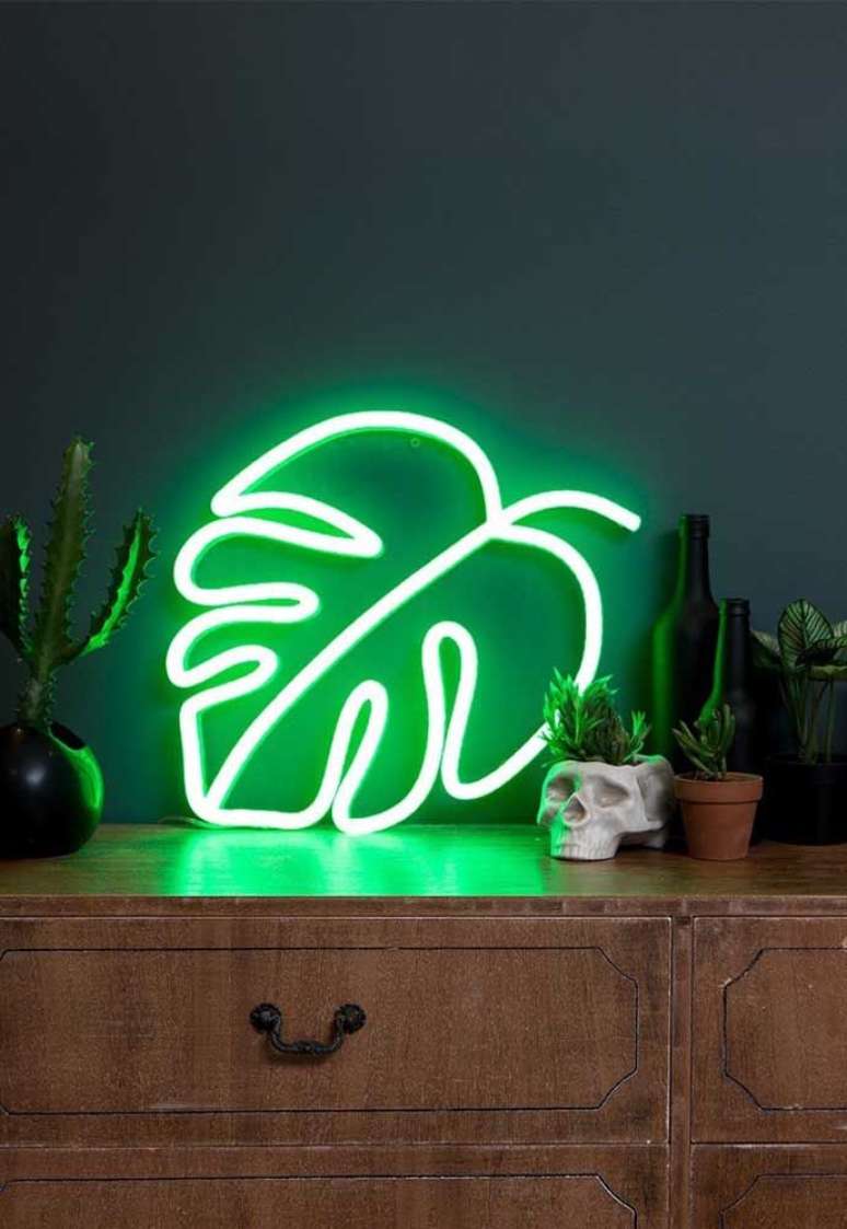 29. Quarto com luz neon verde – Foto Pinterest