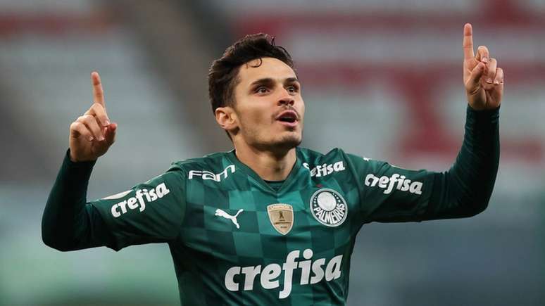 Raphael Veiga marcou de pênalti o gol da vitória do Palmeiras contra a Universidad Católica (Foto: Cesar Greco)