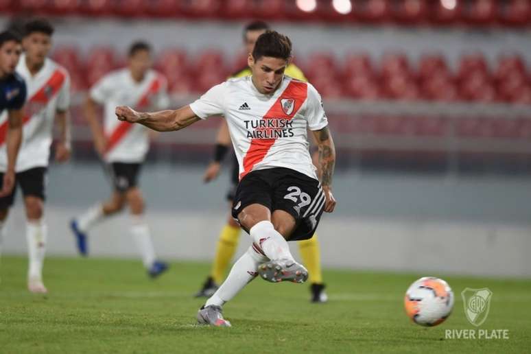 Montiel marcou gol contra o Fluminense nesta Libertadores (Foto: Diego Haliasz / River Plate)
