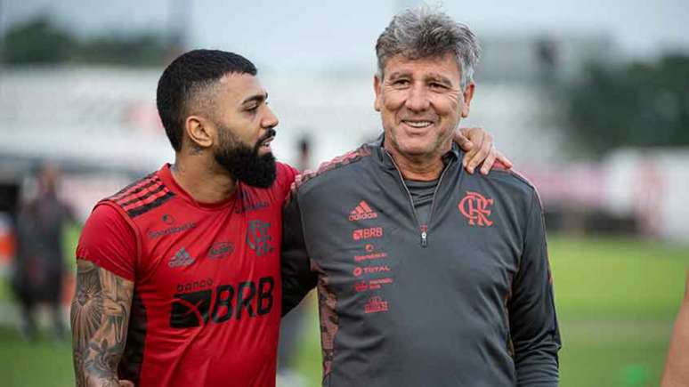 Renato Gaúcho, agora como técnico, conta com Gabigol para decidir no ataque (Foto: Alexandre Vidal / Flamengo)