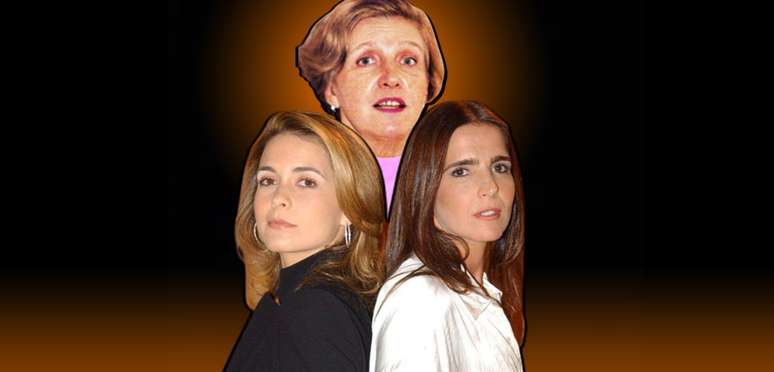 Leonor Bassères com as protagonistas Laura (Claudia Abreu) e Maria Clara (Malu Mader) de ‘Celebridade’, última novela escrita pela autora
