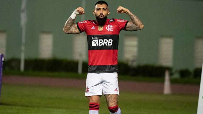 Gabigol marcou três gols na goleada sobre o Bahia (Foto: Alexandre Vidal/Flamengo)