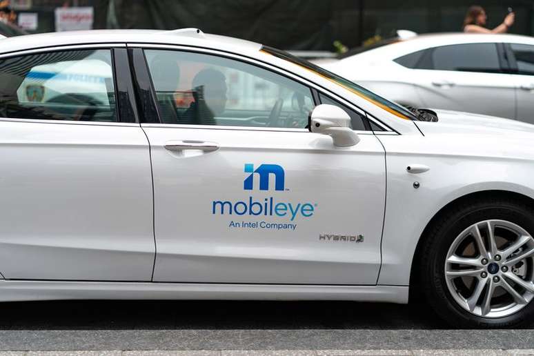 Carro aut&ocirc;nomo da Mobileye em Nova York, EUA 
20/07/2021
REUTERS/Jeenah Moon