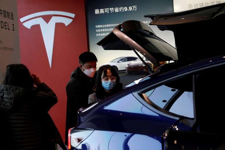 Tesla Model Y fotografado em Pequim, China 
05/01/2021
REUTERS/Tingshu Wang