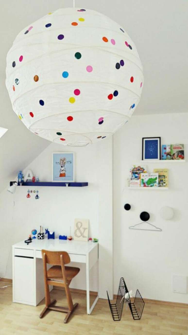 69. Lumin&aacute;ria para quarto infantil branco e criativo &ndash; Foto Pouted