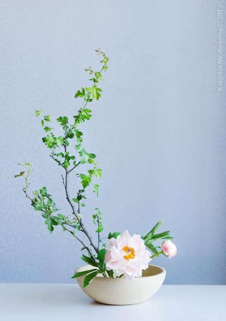 48. Vaso de ikebana branca com flores &ndash; Foto Flickr