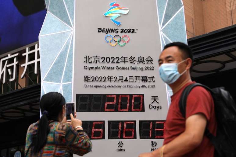 Relógio de contagem regressiva em Pequim marca 200 dias para o início da Olimpíada de Inverno Pequim 2022 
19/07/2021 REUTERS/Tingshu Wang