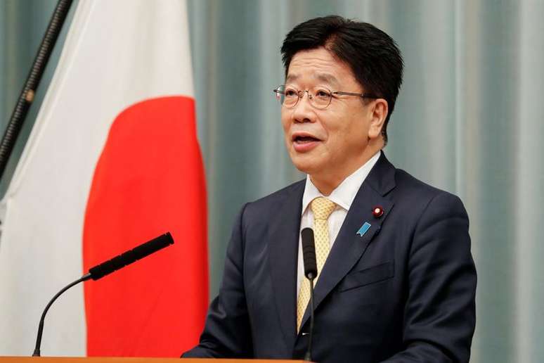 Secretário-chefe de gabinete do Japão, Katsunobu Kato, durante entrevista coletiva em Tóquio
16/09/2020 REUTERS/Kim Kyung-Hoon