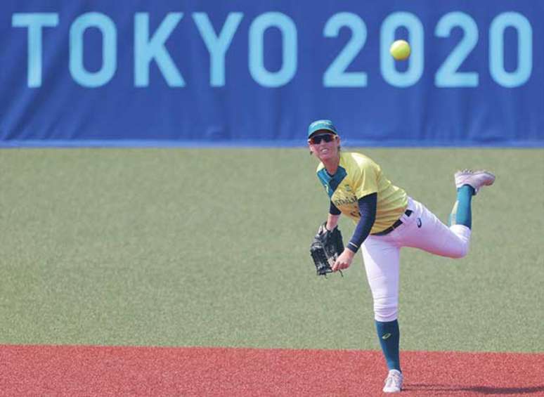 Japão massacrou a Austrália no Softbol em partida que marcou o início da Olimpíada (Foto: KAZUHIRO FUJIHARA/AFP)