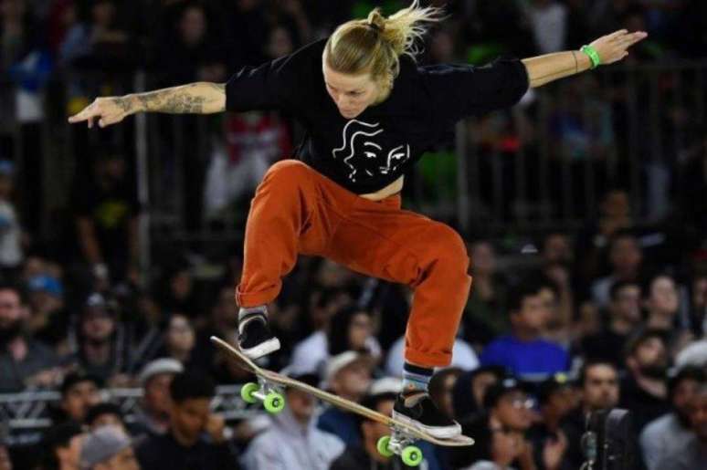Candy Jacobs: britânica do skate está fora dos Jogos Olímpicos (Foto: AFP/Nelson Almeida)