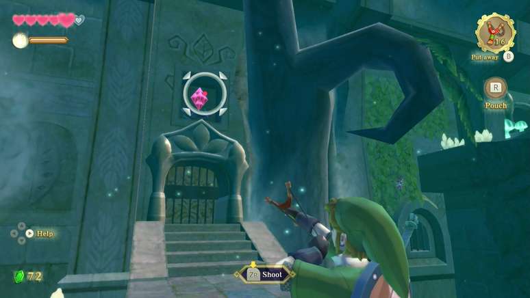 Atirando com estilingue em Skyward Sword HD