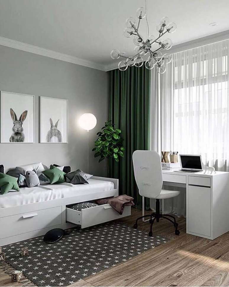 2. Saiba como montar seu quarto com escrit&oacute;rio &ndash; Foto: Decoholic