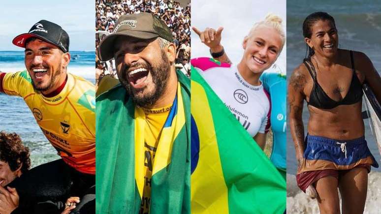 Atletas do surfe brasileiro são favoritos para conquistar medalhas em Tóquio (Montagem LANCE!)