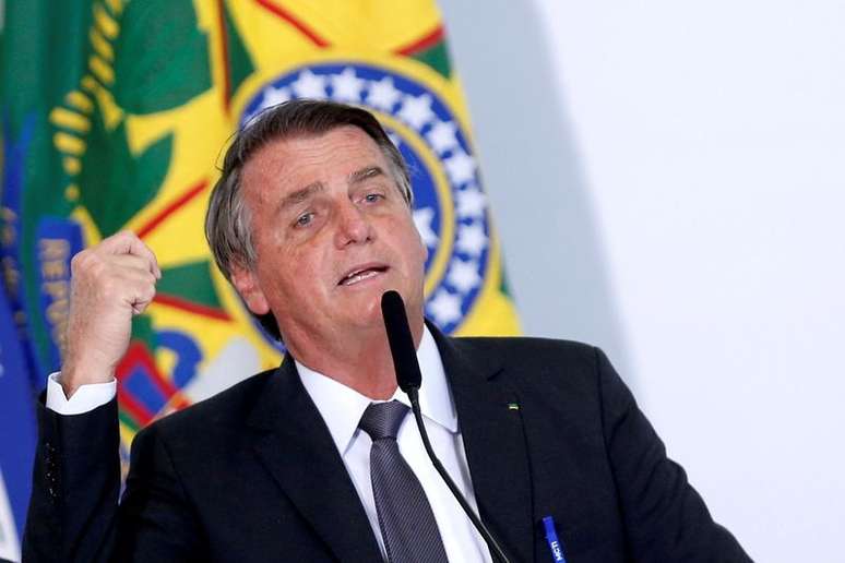 Presidente Jair Bolsonaro durante cerimônia no Palácio do Planalto
13/07/2021 REUTERS/Adriano Machado