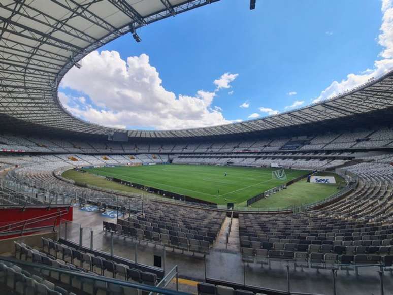 Desde de março do ano passado que não há presença de torcedores ns jogos de futebol em Minas e no Brasil-(Foto: Divulgação/Twitter do Mineirão)