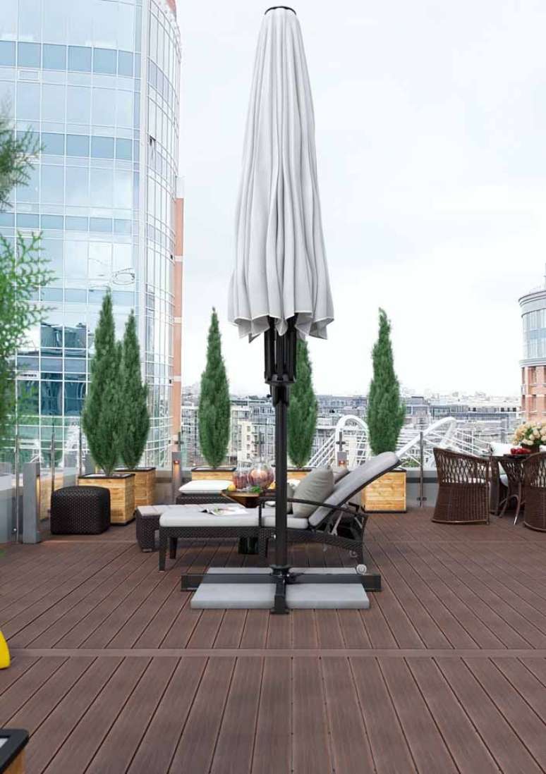 17. Guarda sol para piscina no terraço – Foto Pinterest